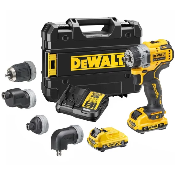 DeWalt DCD703L2T Akkus Multi csavarozógép, 250W, 2x3Ah akkuval és töltővel