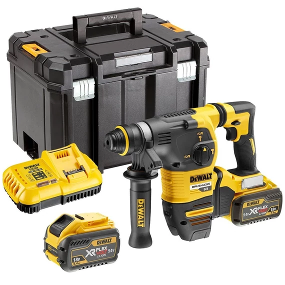 DeWalt DCH333X2 XR Flexvolt akkus fúrókalapács, SDS Plus, 54V, 3.5J (2db 9.0Ah akkuval és töltővel)