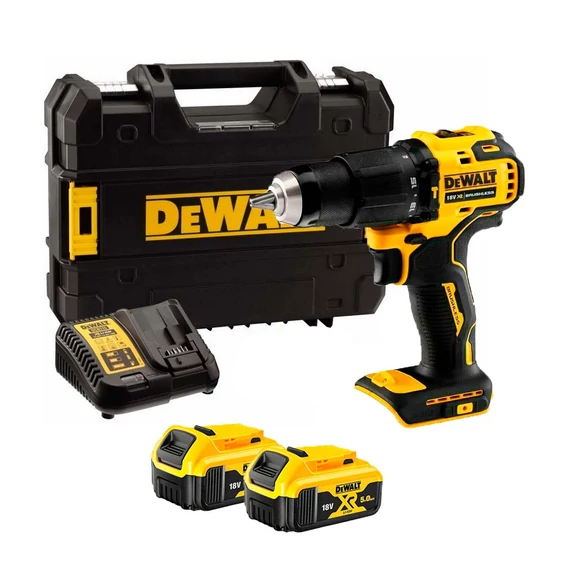 DeWalt DCD709P2T XR akkus ütvefúró-csavarozó 18V, 360W, 65Nm (2db 5Ah akkuval és töltővel)