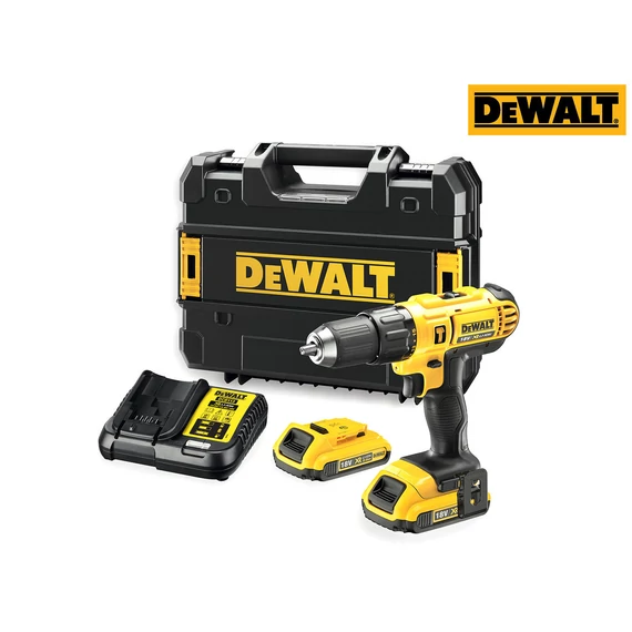 DeWalt DCD776D2T XR akkus fúró-csavarozógép, 18V, 1.5-13mm, 42Nm (2db 2Ah akkuval és töltővel)
