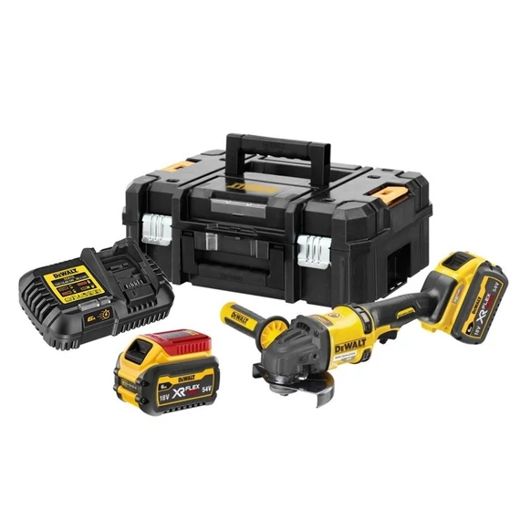 DeWalt DCG418X2 akkus sarokcsiszoló, 54V, 125mm (2db 9.0Ah akkuval és töltővel)