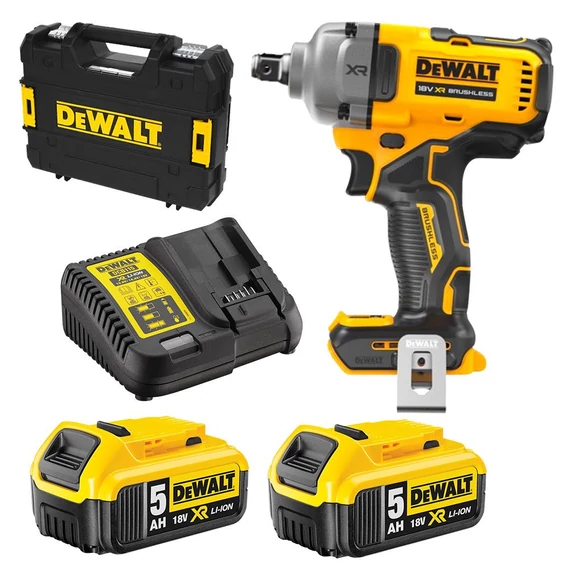 DeWalt DCF892P2T Akkus ütvecsavarozó, kefementes, 1/2&quot;, 2x5.0Ah akkuval és töltővel