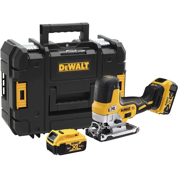 DeWalt DCS335P2 XR akkus dekopírfűrész, 18V (2db 5.0Ah akkuval és töltővel)