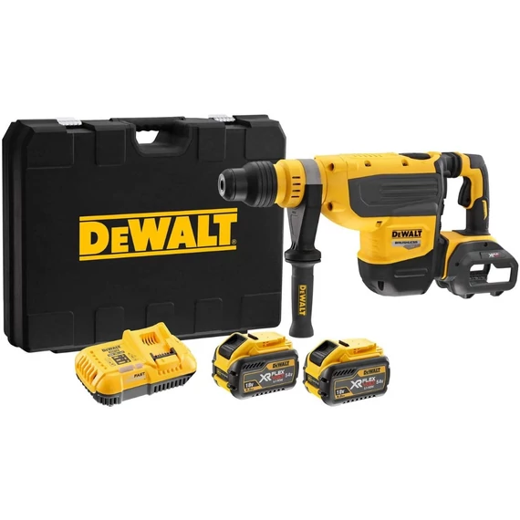DeWalt DCH733X2 XR akkus fúrókalapács, SDS-Max, 54V, 13.3J (2db 9.0Ah akkuval és töltővel)