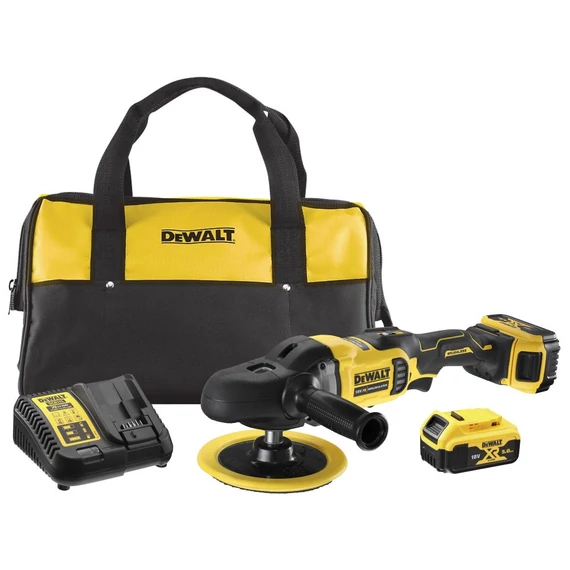 DeWalt DCM849P2 XR akkus polírozó, 18V, 180mm (2db 5.0Ah akkuval és töltővel)