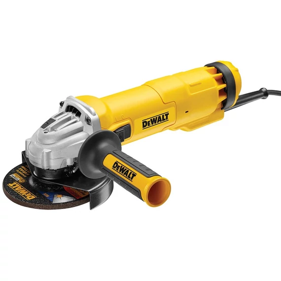 DeWalt DWE4217 egykezes sarokcsiszoló oldalsó áramkimaradás kapcsolóval, 1.2kW, 12.5cm