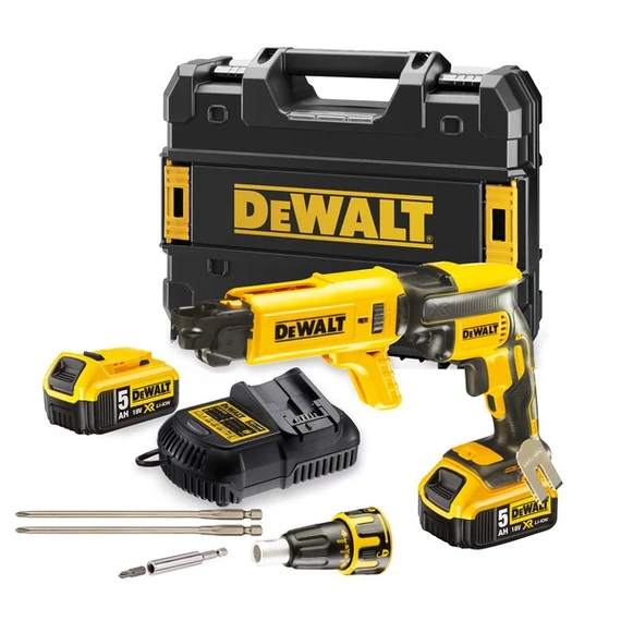 DeWalt DCF620P2K XR akkus gipszkarton-csavarozó, 18V, 30Nm (2db 5Ah akkuval és töltővel)