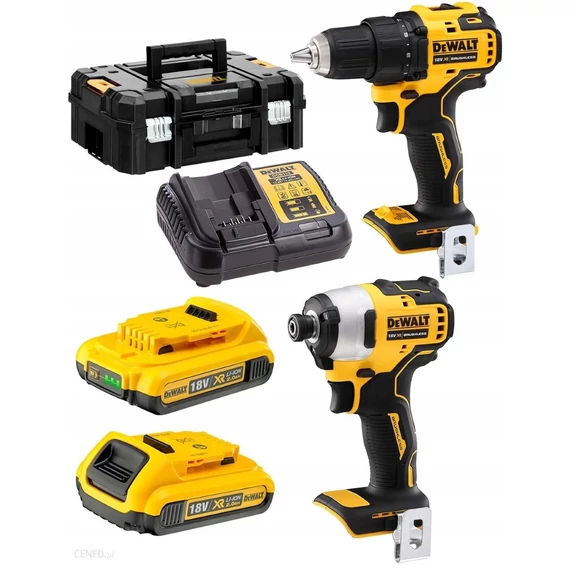 DeWalt DCK2062D2T XR akkus gépszett, 20V (2 gép, 2db 2.0Ah akkuval és töltővel)