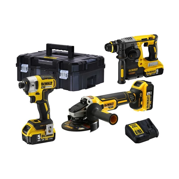 DeWalt DCK305P3T XR akkus gépszett (3 gép, 3db 5.0Ah akkuval, töltővel)