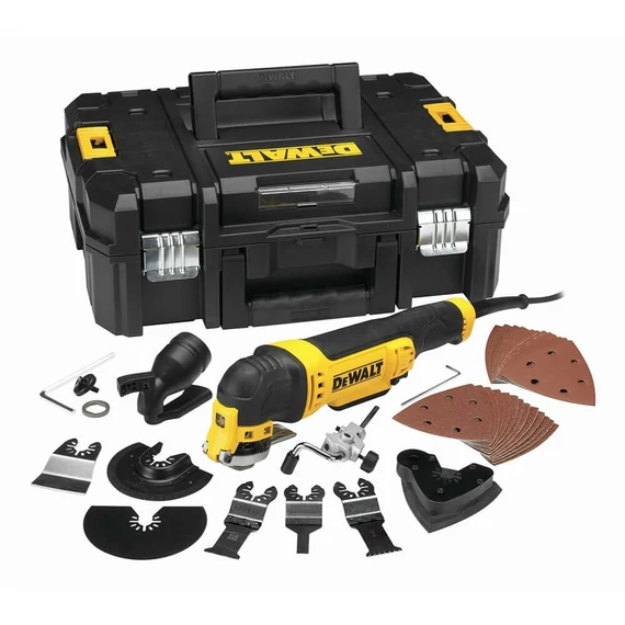 DeWalt DWE315KT multivágó szett, 300W  (37db tartozékkal, kofferrel)