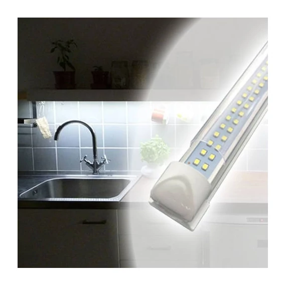 Dupla soros T8 LED fénycső armatúrával / 192 db SMD LED, 120 cm hosszú, 18W