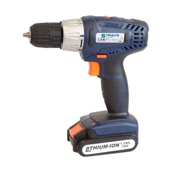 Straus Li-ion akkus fúró-csavarozó 18V + 6 db bitfej + 5 db fúrószár CD18-407