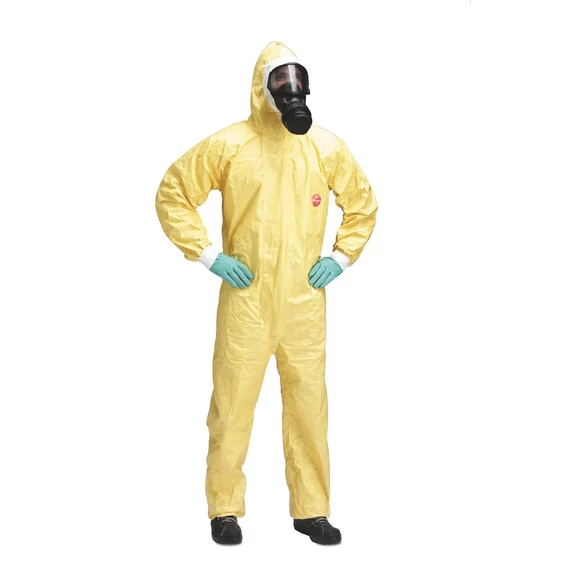 DuPont Tychem C védőoveráll, csuklyával, sárga, 2XL