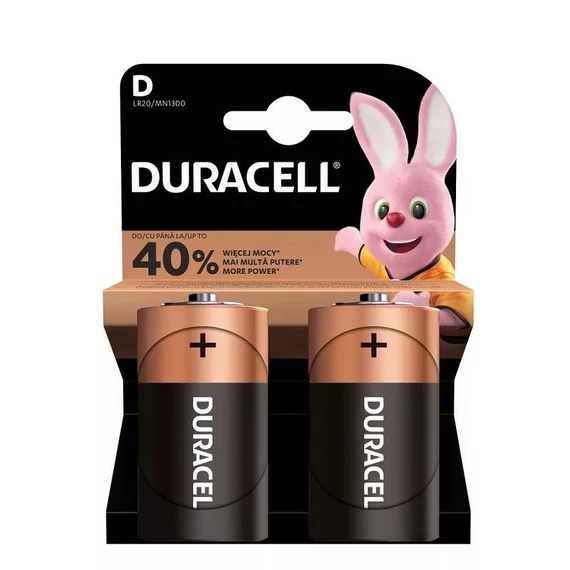 Duracell Basic LR20 alkáli góliát elem, D, 1.5V, 2db
