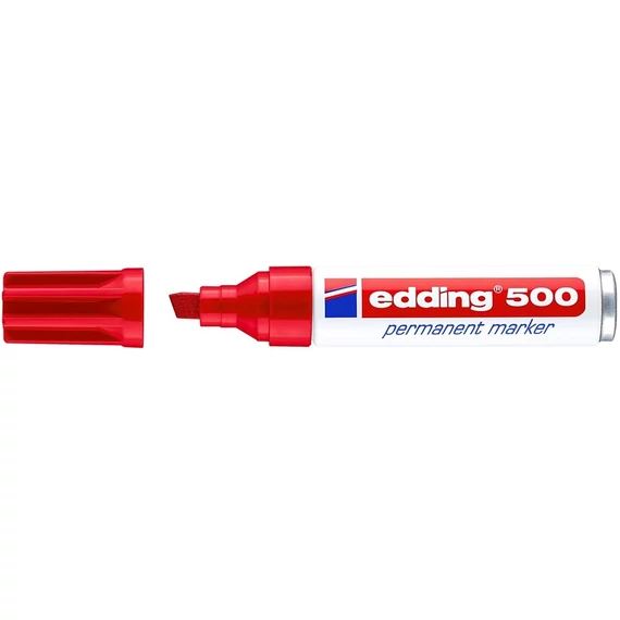 Edding 500 alkoholos jelölőfilc, vágott csúcs, piros, 2-7mm