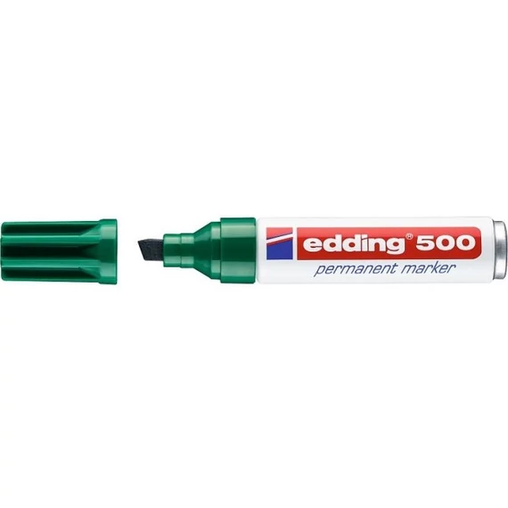 Edding 500 alkoholos jelölőfilc, vágott csúcs, zöld, 2-7mm