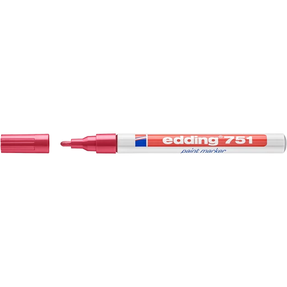 Edding 751 lakk jelölőfilc, kerek, piros, 1-2mm