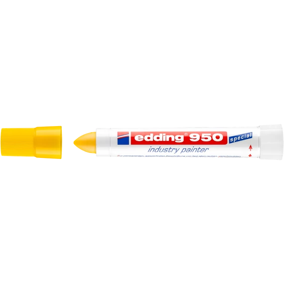 Edding 950 ipari jelölő marker, kerek, sárga, 10mm