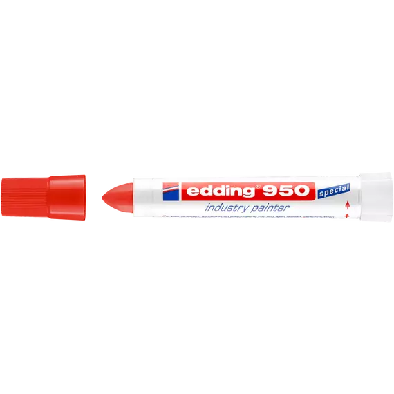 Edding 950 ipari jelölő marker, kerek, piros, 10mm