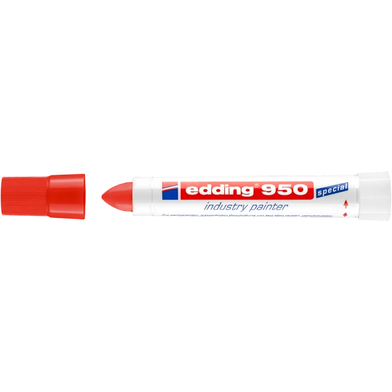Edding 950 ipari jelölő marker, kerek, piros, 10mm