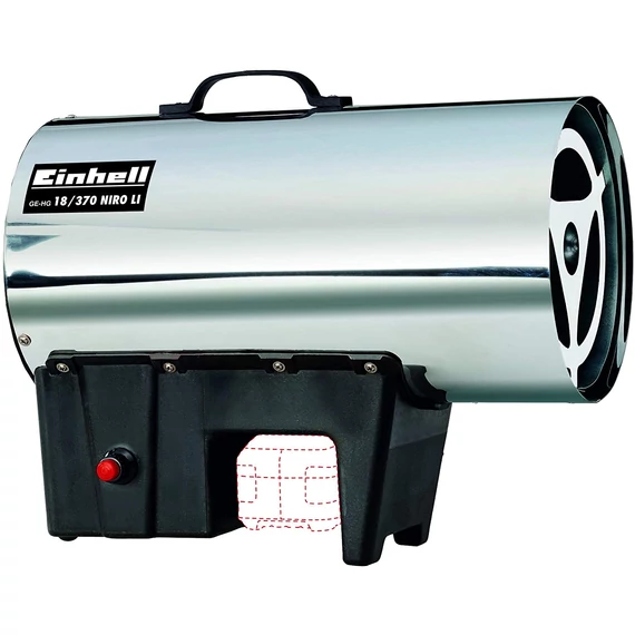 Einhell GE-HG 18/370 Niro Li-Solo D/AT akkus hőlégbefúvó, 18V, 37kW (akku és töltő nélkül)