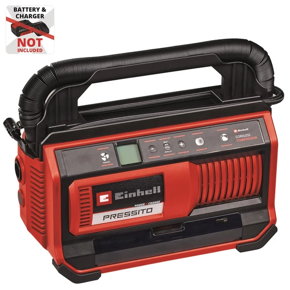 Einhell PRESSITO 18/25 akkus kompresszor, 18V, 25L, 11bar (akku és töltő nélkül)