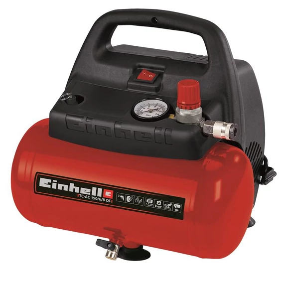 Einhell TC-AC 190/6/8 OF hordozható kompresszor, 1100W, 8bar, 6L