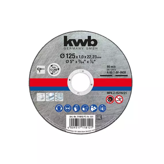 KWB Cut-Fix fémvágó korong, extra vékony, INOX, 125x22.2x1mm