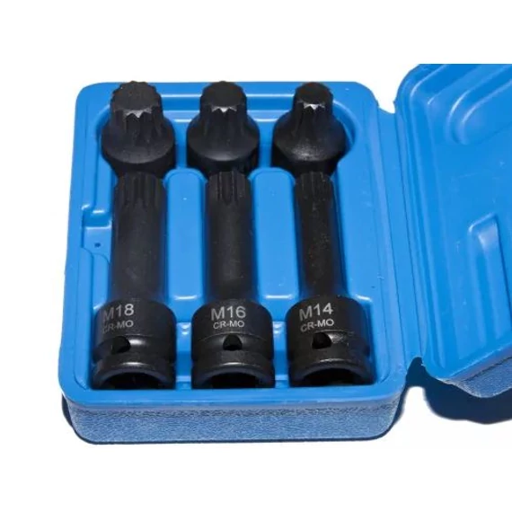 Ellient Tools XZN (spline) légkulcsfej készlet, 1/2&quot;, 6 db-os