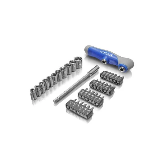 Erba bit és dugókulcs készlet 1/4&quot;, 37db-os