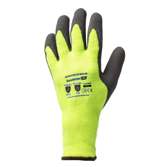 Eurotechnique Eurowinter munkavédelmi kesztyű, sárga-fekete, 9