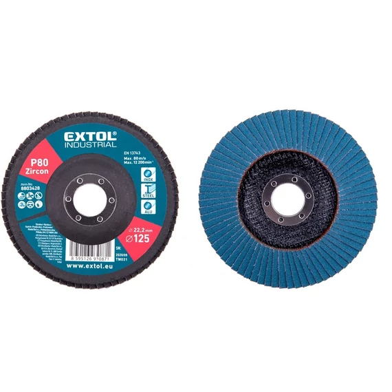 Extol lamellás csiszoló Inox, acél és Alu munkadarabok csiszolására, 125×22mm, P40