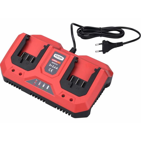Extol Premium Li-Ion dupla akkutöltő 20V, 2x4.0A