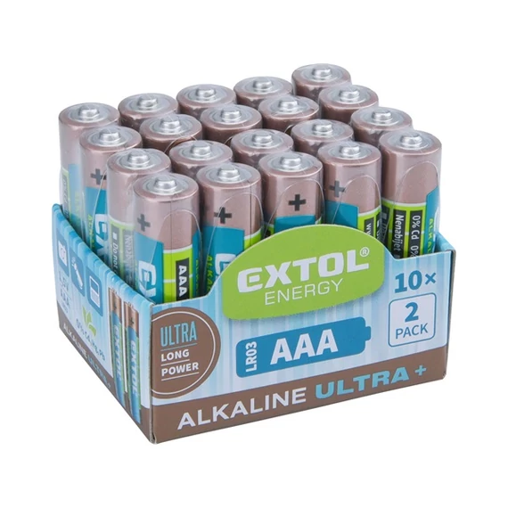 Extol alkáli elem készlet 1,5V méret: AAA (LR03) 20db