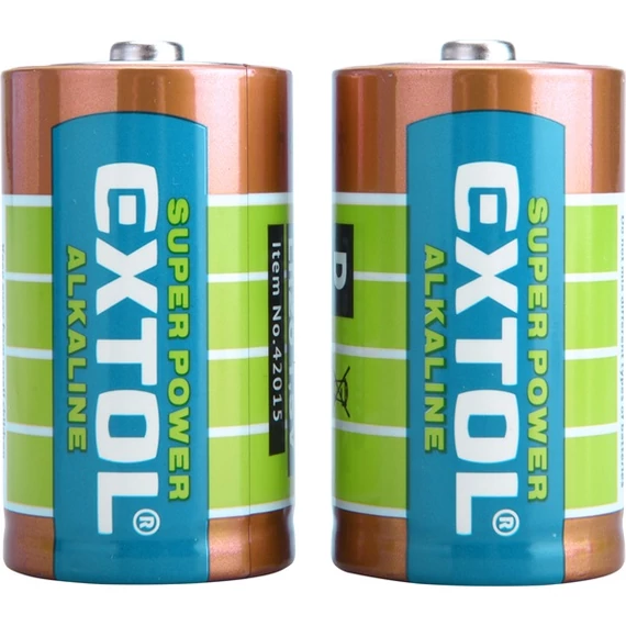 Extol alkáli elem készlet 1.5V méret:D 2db