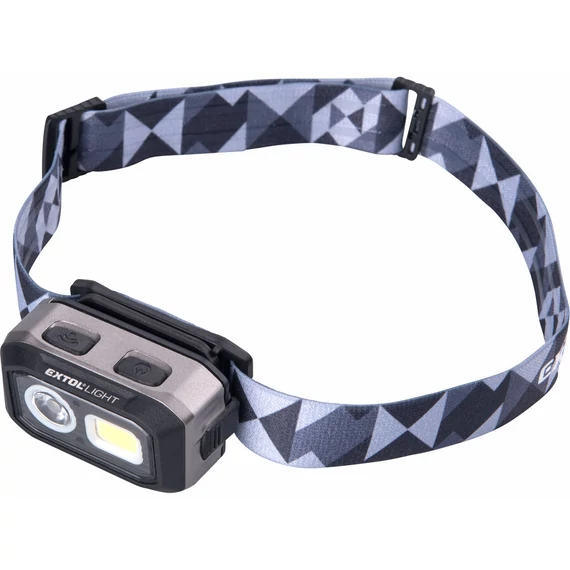 Extol Light LED fejlámpa, tölthető akkuval+AAA elemmel