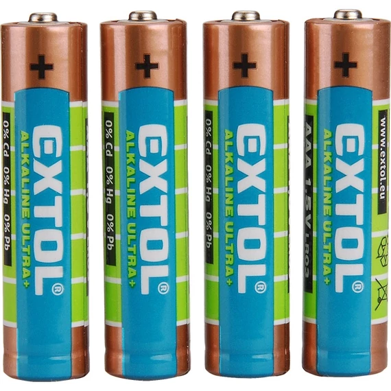 Extol alkáli elem készlet, 1.5V 4db