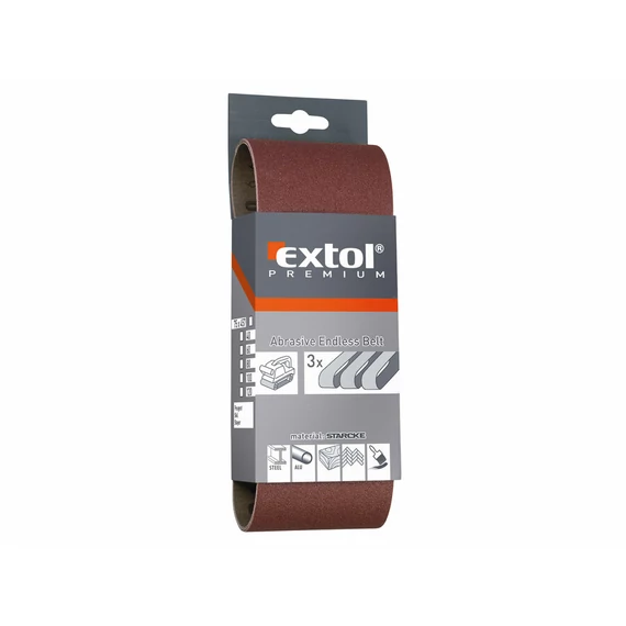 Extol csiszolószalag készlet, 75x457mm, P100, 3db