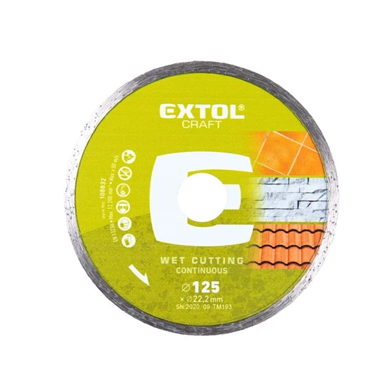 Extol gyémántvágó csempéhez, vizes vágásra 125x2.2x22.2mm