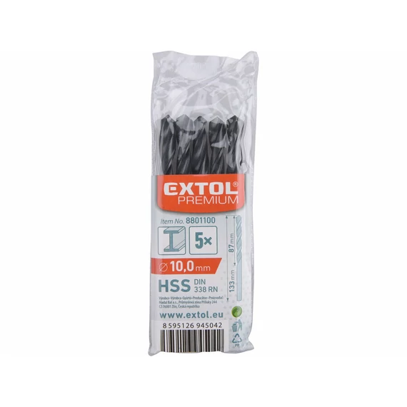 Extol fémcsigafúró, HSS, 132/90x10.0mm, 5 db