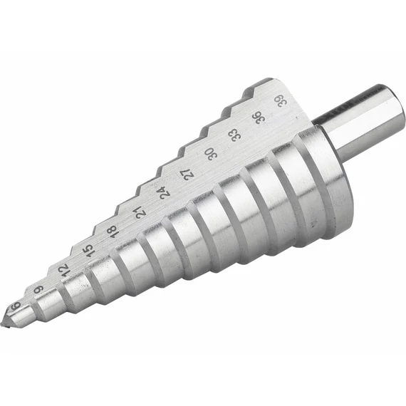 Extol HSS lépcsős fémfúró, 12 lépcsős (6-39mm, 3mm lépcsők)