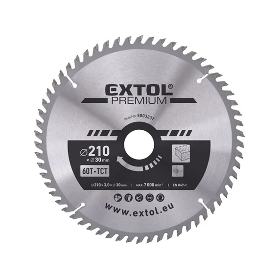 Extol körfűrészlap, keményfémlapkás, 22.2x125mm, T24