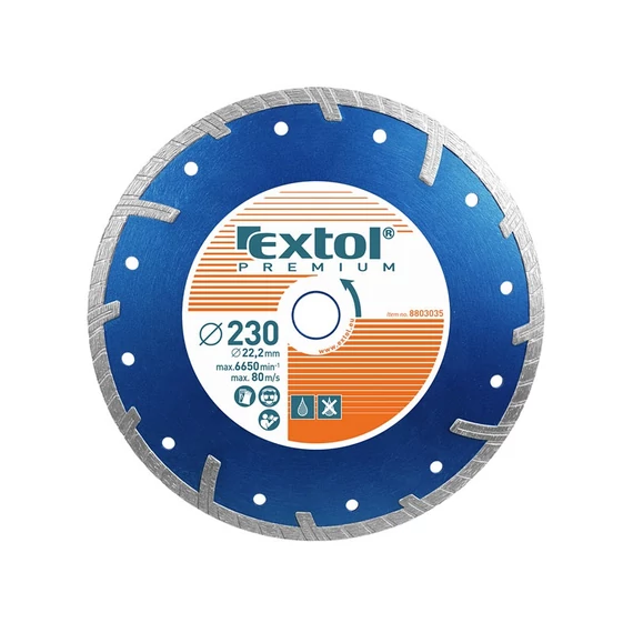 Extol TURBO Plus gyémántvágó korong, száraz/vizes vágáshoz 230mm