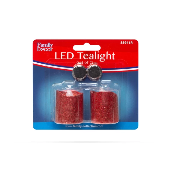 Family Decor LED gyertya, piros, 2db