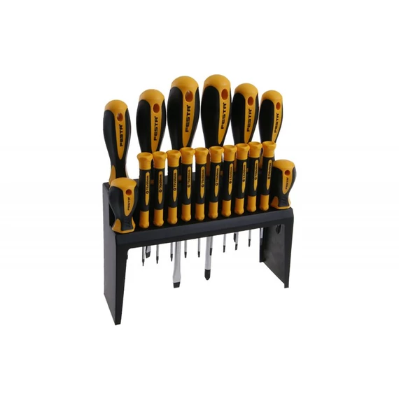 Festa csavarhúzó szett, állvánnyal, 18db