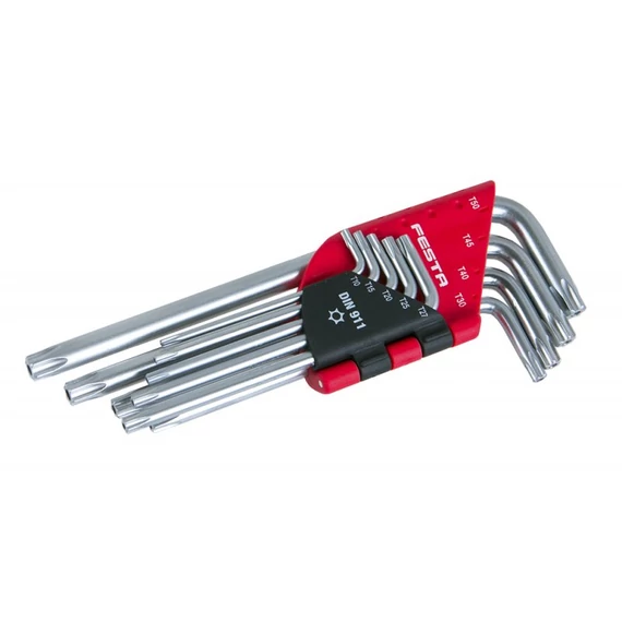 Festa imbuszkulcs szett, torx, CrV, T10-T50, 9db