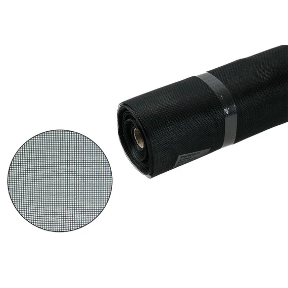 Üvegszálas szúnyogháló, fekete 1.2x30m