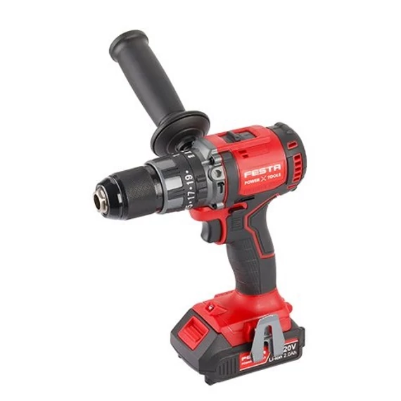 Festa fúrókalapács, akkus, 20V, 2-13mm, 80Nm, 2.0Ah akkuval és töltővel