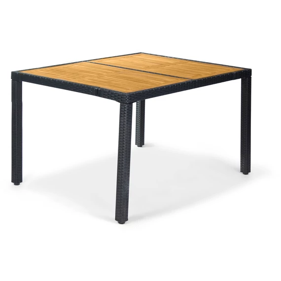 Fieldmann FDZN 6030-PR rattan kerti asztal fa betétekkel
