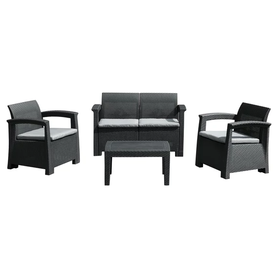 Fieldmann FDZN 3050 Polly műanyag kerti bútor szett, 1+2+1 részes